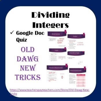 Preview of Math: Dividing Integers Google Doc Quiz