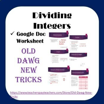 Preview of Math: Dividing Integers Google Doc Worksheet