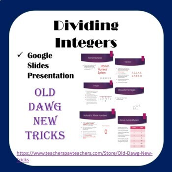 Preview of Math: Dividing Integers Google Slides Presentation