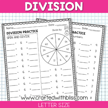 Preview of Math Division Facts Practice Pages | Homework | Morning Work | Center