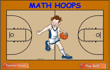 Preview of Math Division Hoop Shoot basketball Smart Board game 2 digits by 1 digit