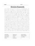Math: Division Keywords Word Search (test prep)