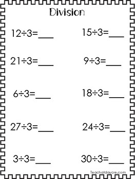 Math Division Printable Worksheets. 2nd-4th Grade Math. by Teach At Daycare