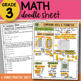 Math Doodle Sheet - Comparing Area and Perimeter - EASY to