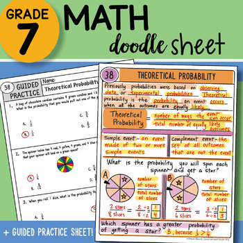 Preview of Math Doodle - Theoretical Probability - Easy to Use Notes with PPT