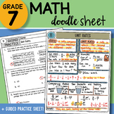 Math Doodle - Unit Rates - Easy to Use Notes with PowerPoint