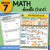 Math Doodle - Using Conversion Factors - Easy to Use Notes