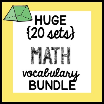 Preview of HUGE {all the VOCABULARY sheets} Math BUNDLE ALL YEAR + booklet
