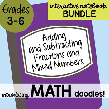 Preview of Math Doodles INB Bundle 10 - Adding & Subtracting Fractions