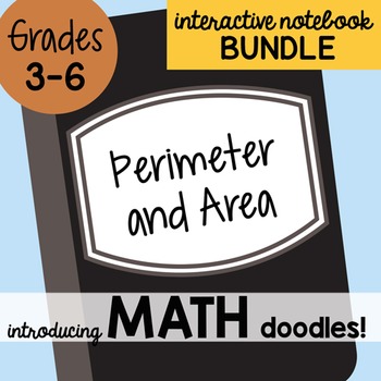 Preview of Math Doodles Interactive Notebook Bundle 12 - Perimeter and Area