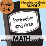 Math Doodles Interactive Notebook Bundle 12 - Perimeter and Area