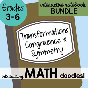 Preview of Math Doodles Interactive Notebook Bundle 19 - Transformations