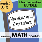 Math Interactive Notebook Bundle 6 - Variables and Expressions