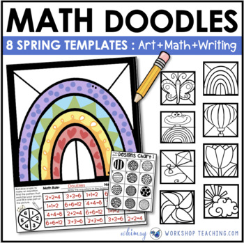 Preview of Math Doodles SPRING TIME Themed Integrated Math Art Writing Activities