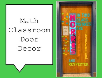 Math Door Decoration Kit by Jenkins In The Middle | TPT