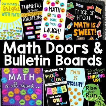 Preview of Math Door and Bulletin Board Classroom Decoration Bundle