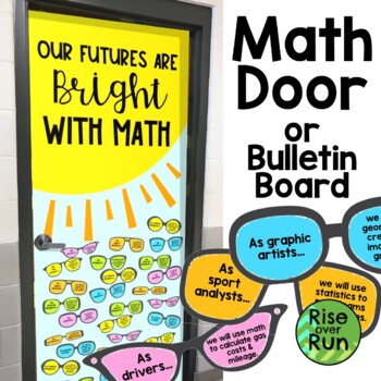 Preview of Math Careers Classroom Door Decoration or Bulletin Board for Spring & Summer