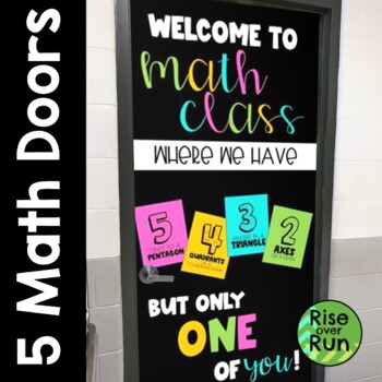 Preview of Math Door Decorations Bundle for Middle & High School