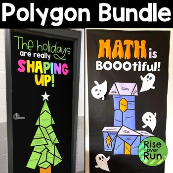 Preview of Math Doors and Bulletin Boards with Polygon Designs