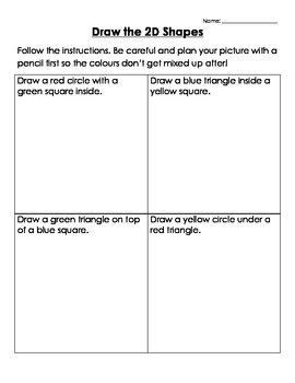 Math Draw The 2d Shapes By Sparkle Fingers Teachers Pay Teachers