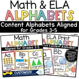 Math ELA Alphabet Bundle Word Wall Classroom Decor