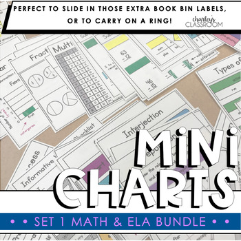 Preview of Math & ELA Mini Charts Bundle | Set 1 (Mini Anchor Charts)
