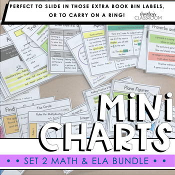 Preview of Math & ELA Mini Charts Bundle | Set 2 (Mini Anchor Charts)