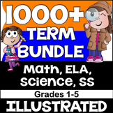 Math, ELA, Science & Social Studies Vocabulary Bundle
