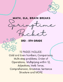 Math & ELA Springtime Easter Packet