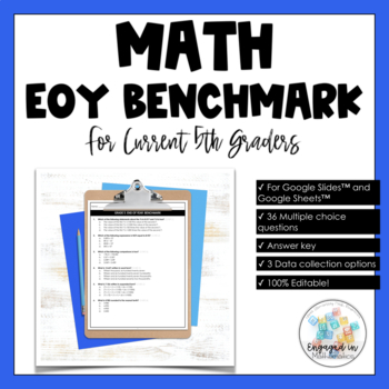 Preview of Math EOY Benchmark Assessment for Fifth Graders (Includes EDITABLE versions!)