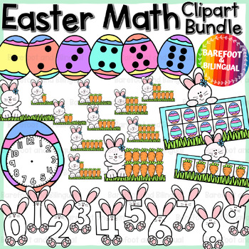 Preview of Math Easter Clipart Mini Bundle | Easter Math Manipulatives Clipart