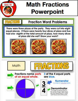 Preview of Math Education - Fractions Bundle -  Fractions, Decimals PDF, Cards, Powerpoint
