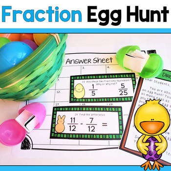 Preview of 4.NF.3 Adding and Subtracting Fractions Egg Hunt