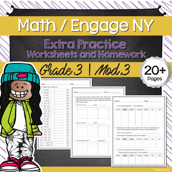 Preview of Math | Engage NY - 3rd Grade Extra Worksheets (MODULE 3)