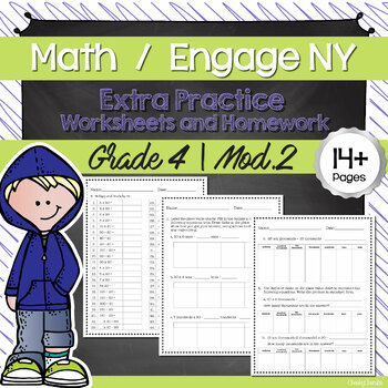 Preview of Math | Engage NY - 4th Grade Extra Worksheets (MODULE 2) + Answer Keys