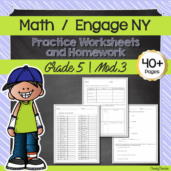 Preview of Math | Engage NY - 5th Grade Extra Worksheets (MODULE 3) + Answer Keys