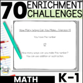 Math Enrichment Activities 1st Grade & K, Early Finishers 