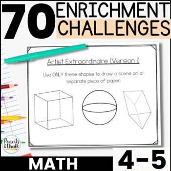 Preview of Math Enrichment Activities 4th & 5th Grade Early Finishers & Gifted and Talented