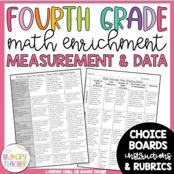 Preview of Math Enrichment Board Fourth Grade Measurement and Data Math Choice Board