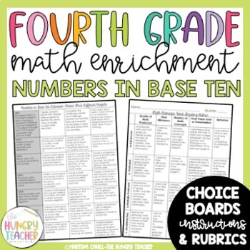Preview of Math Enrichment Board Fourth Grade Numbers in Base Ten Math Choice Board