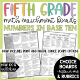 Math Enrichment Board Numbers in Base Ten Fifth Grade Digi