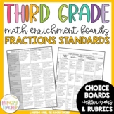 Math Enrichment Board Third Grade Fractions Math Choice Board