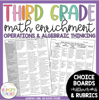 Preview of Math Enrichment Board Third Grade Operations Algebraic Thinking Choice Board