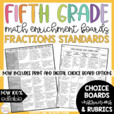 Math Enrichment Board for Fractions Fifth Grade Digital an