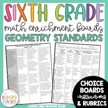 Preview of Math Enrichment Board for Geometry in Sixth Grade | Geometry Choice Board