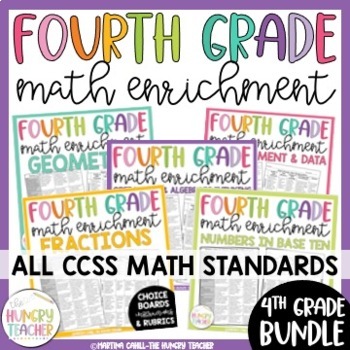 Preview of Math Enrichment Boards for Fourth Grade | Math Choice Boards