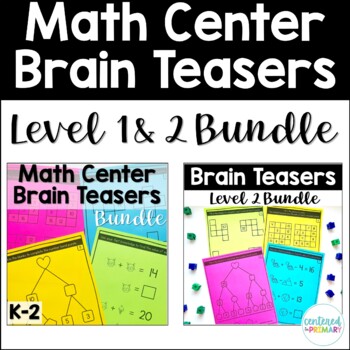 Preview of 1st & 2nd Grade Math Enrichment Brain Teasers Bundle | Level 1 & 2