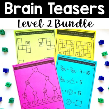 Preview of Math Enrichment Brain Teasers Level 2 Bundle