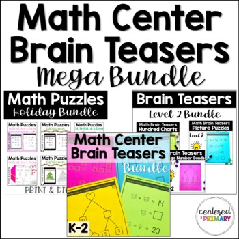 Preview of Math Enrichment Brain Teasers MEGA BUNDLE