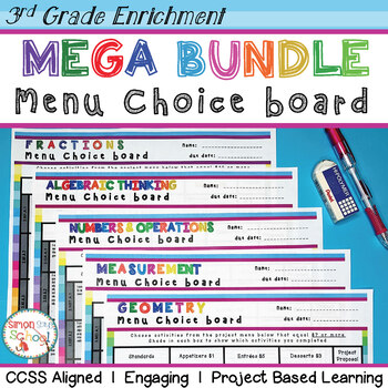 Preview of 3rd Grade Math Enrichment Projects Bundle – ALL STANDARDS - Distance Learning
